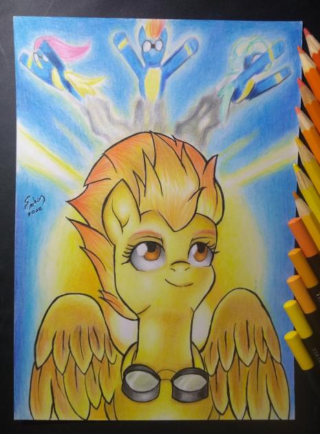 Shadowingartist's tweet photo. Spitfire- Sawap is Magic Cover 3

materials:
Canson XL Bristol 180g A5
Faber Castell classic 48 colors
Faber Castell supersoft 50 and 24 colors
Faber Castell Multicolor 24 colors (crayola) 
time: 12 hours
like and RT ;)
#brony #MLP https://t.co/Z1Gj9lzKuP