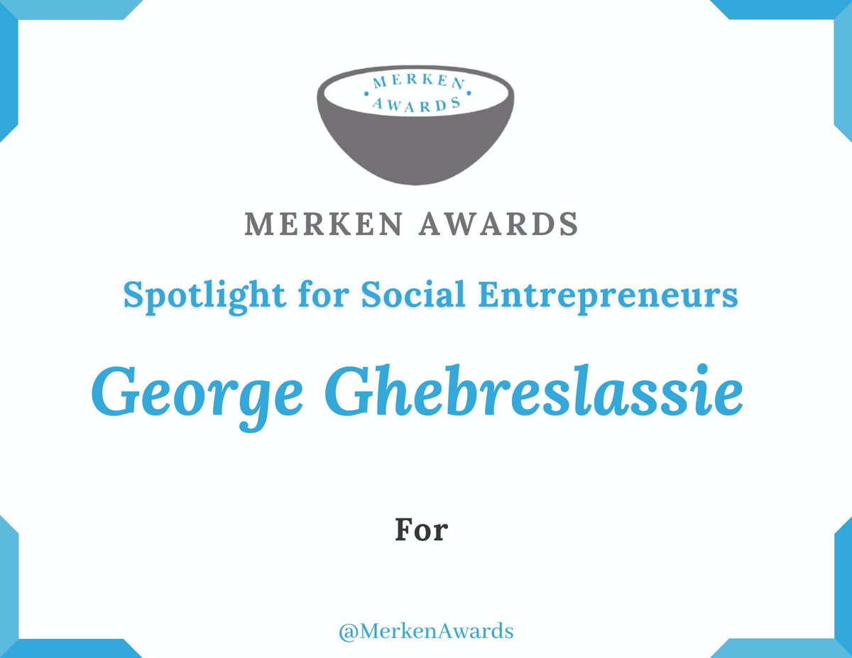MerkenAwards's tweet photo. The #MerkenAwards - Spotlight for Social Entrepreneurs goes out to George Ghebreslassie for his commitment and impactful work to help Eritrean refugees around the world. 
#Eritrea #SundaySpotlight 
#Yiakl #WeAreComingHome https://t.co/qWsBOVlzQk