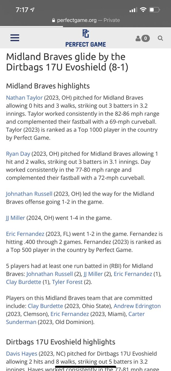Midland Baseball Cincinnati Premier tweet media