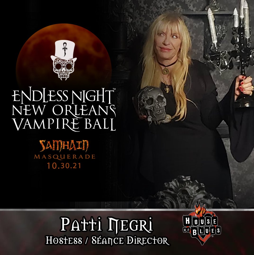 PattiNegri's tweet photo. Join us for the Endless Night - New Orleans Vampire Ball SAMHAIN will be on Halloween Eve October 30th 2021 at the House of Blues New Orleans. https://t.co/FNXXDYXbeu 
. #fathersebastiaan #houseofblues #hobnola @pattinegri @paraflixx @myparanormalnetwork @universitymagickus #mypn https://t.co/NI3S6akhag