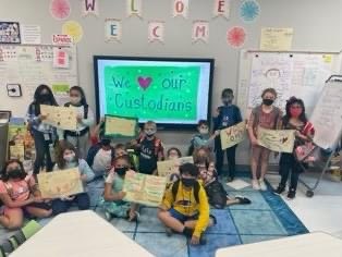 ShultzMustangs's tweet photo. WE LOVE OUR CUSTODIANS! Friday was National Custodian Appreciation Day, and our children had the opportunity to thank our custodians for their hard work keeping our school clean. 

Thank you Lenore, Maria, Sandra, Alma, Rebecca, and Natalie! https://t.co/HsMlJ5JClF