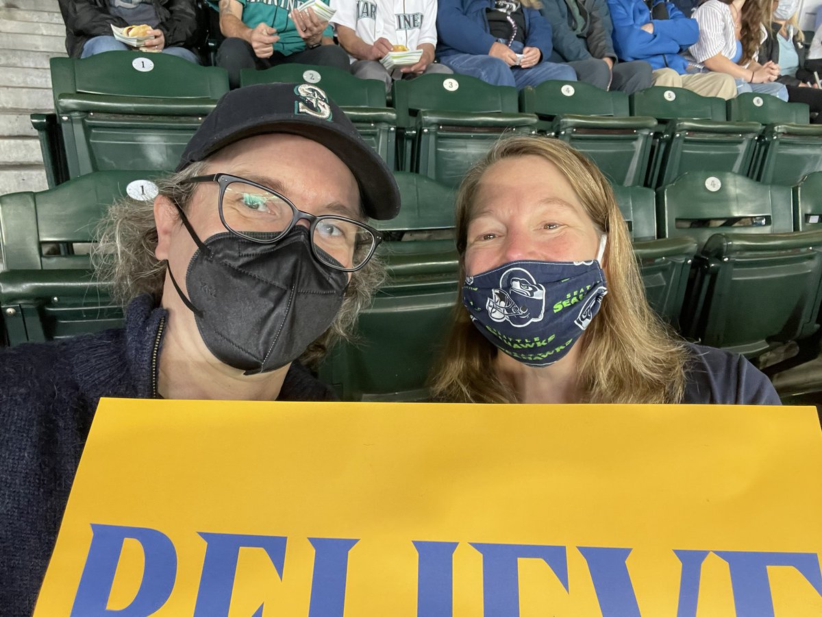 Enjoying the final game of the season with UW alum Sue, but more importantly a new friend! #Believe #WhereIRoot