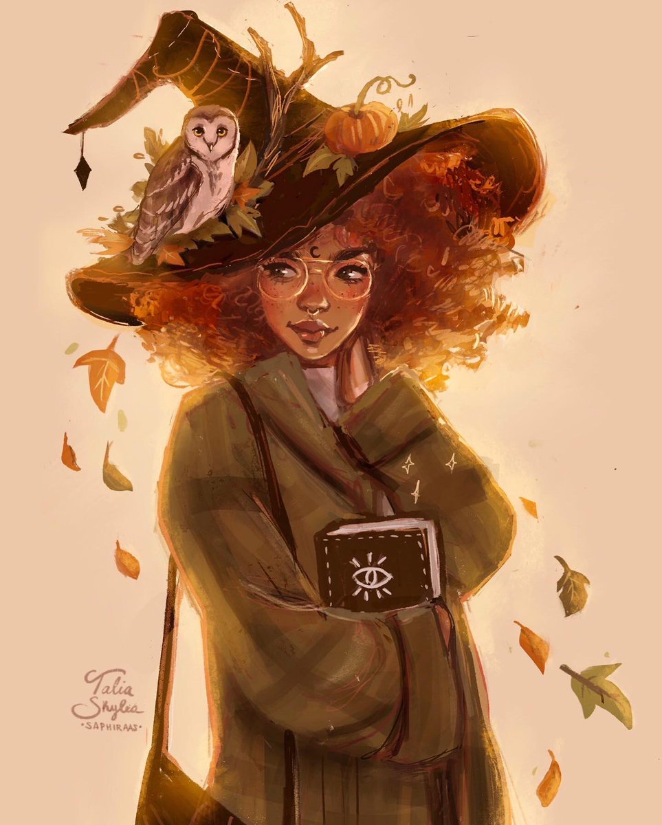 saphiraas's tweet image. hiii #drawingwhileblack I’m Talia! I love painting magical portraits 💛✨