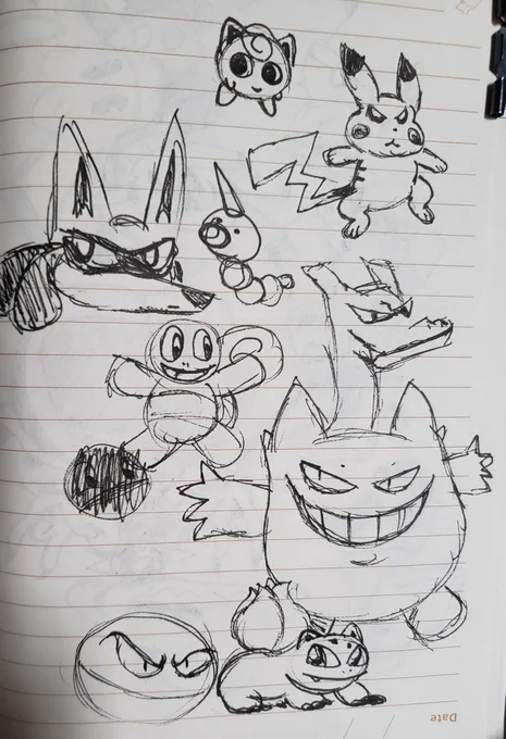 Pokemon doodles from memory lmao 