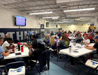 USAWrestling's tweet photo. .@USMC Silver coaches clinic classroom sessions conducted by Marines, Coach Jess Medina, and Eric Everard with @crywolfwrstling today! 🤼 #USAWNCEP https://t.co/3BvLgrrYRI