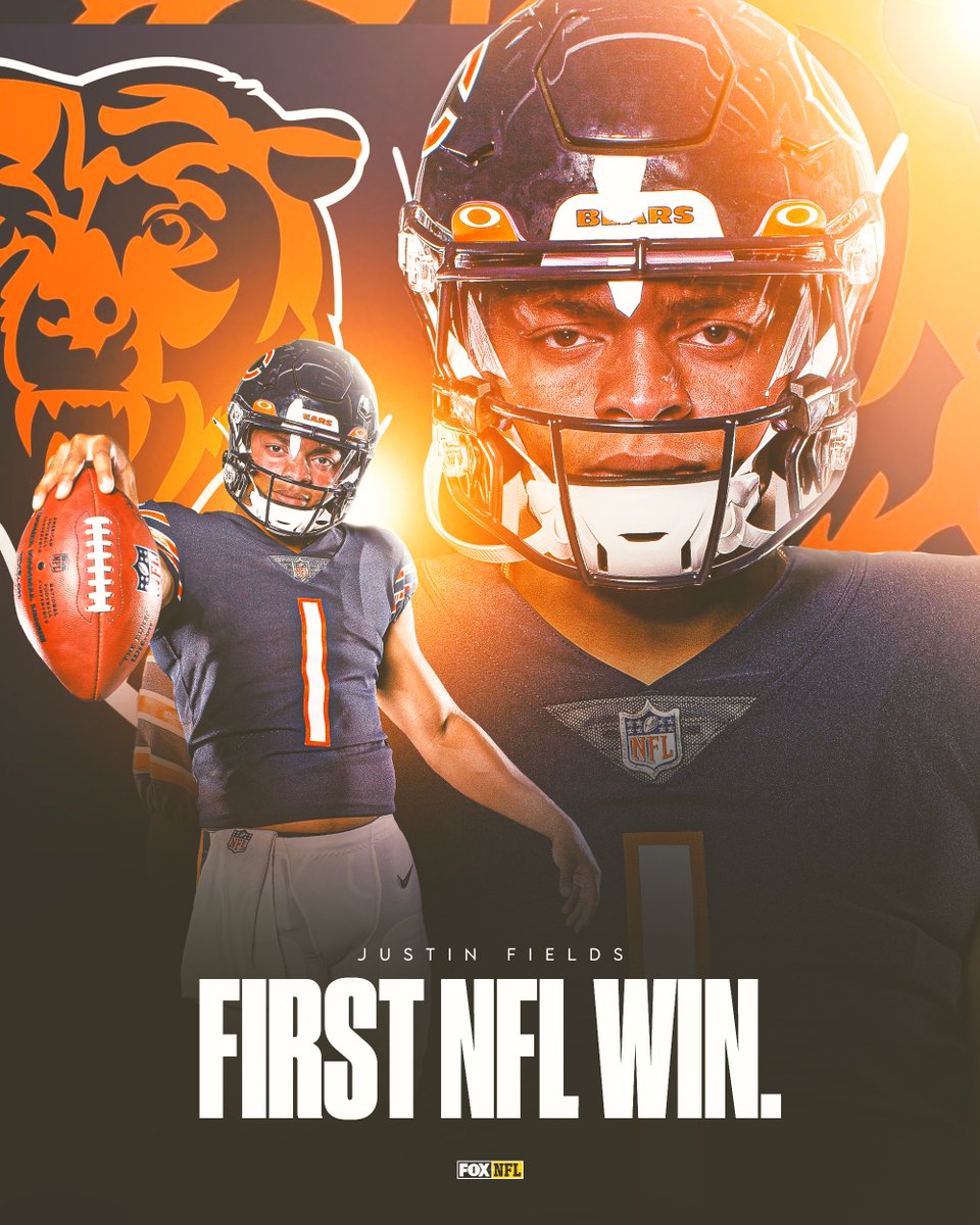 First W ✅

Congrats to the <a href="/ChicagoBears/">Chicago Bears</a> rookie!