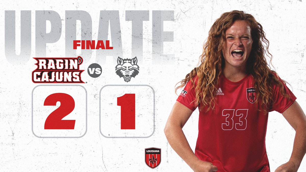 RaginCajunsSOC's tweet image. Full-Time | FINAL

Sunday was a 𝗙𝗨𝗡 𝗗𝗔𝗬 for Louisiana!

🐺 - 1
⚜️ - 2

#GeauxCajuns ⚜️