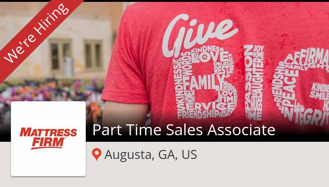 JamesSingley's tweet photo. #Part Time #Sales Associate needed in #Augusta at #MattressFirm. Apply now! #job https://t.co/a9sgEQ8fHU #mfrmlife #lovemyjob https://t.co/fUCr2zsNHx