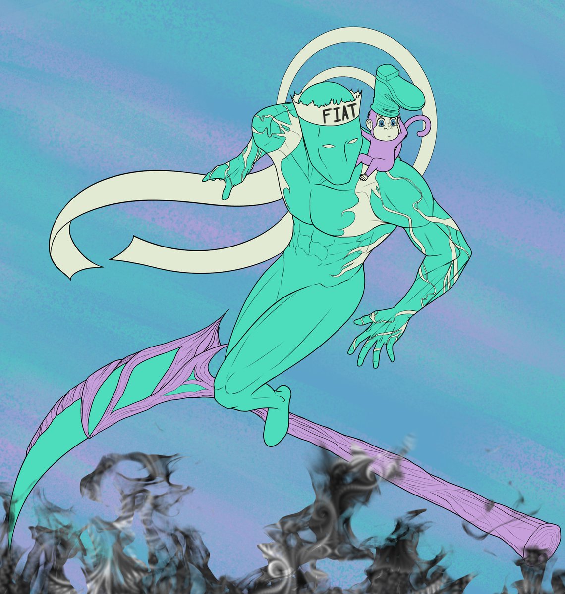 the incredible <a href="/SorenDigital/">Soren</a> from <a href="/themetatribe/">The Meta Tribe</a> made this custom piece to represent one of our member's favorite @iamgmoot bags! how sick is this? couldn't be more bullish on this community! attaching the original gmoot bag in the comments!