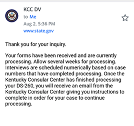 <a href="/SecBlinken/">Secretary Antony Blinken</a> This was the experience that most #DV2021 lottery winners had, and at the end, most weren't issued visas. Morgan Miles, the Director of the Kentucky Consular Center, should be terminated. LDRM's contract should also be terminated.