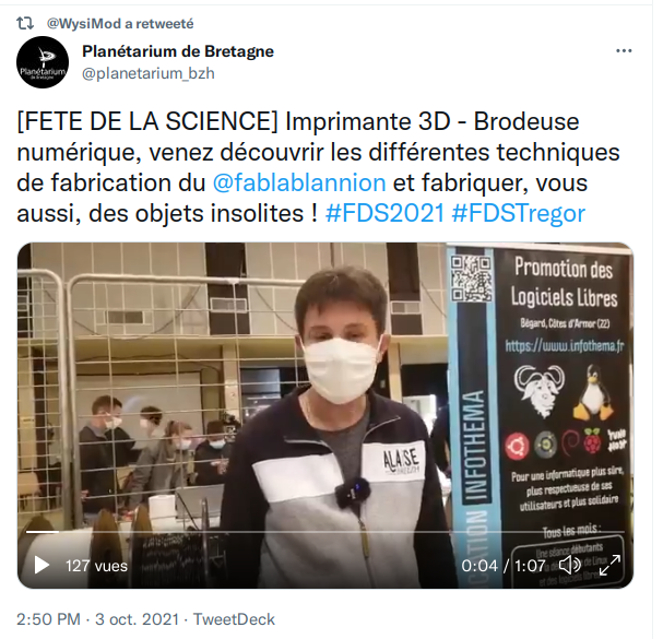 asso_infothema's tweet photo. Merci le @fablablannion pour la publicité subliminale (infothema) dans votre clip de présentation !
#FDS2021 #FDSTregor #infothema ;-) https://t.co/jwVdcFniDQ