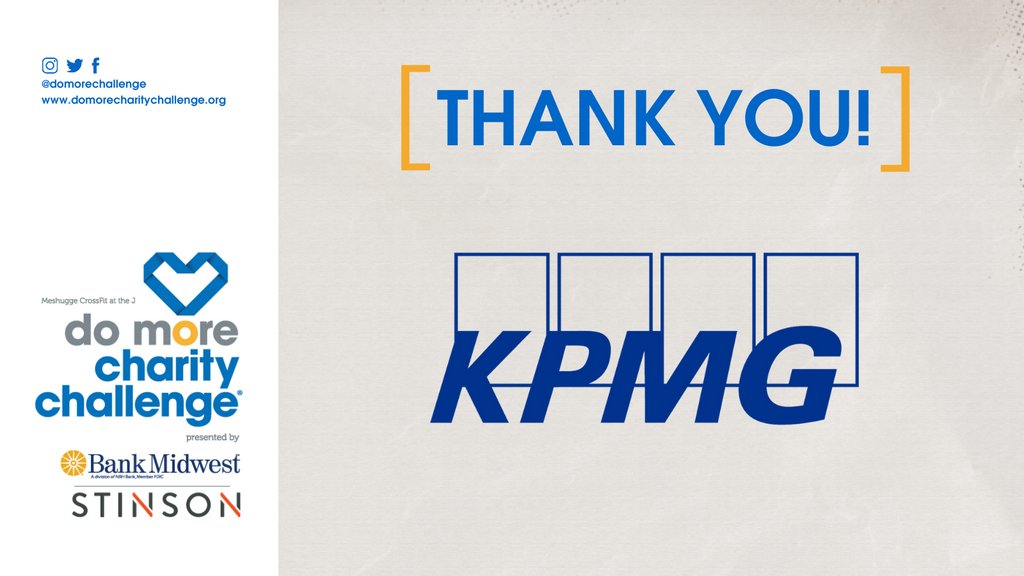 domorechallenge's tweet photo. Thank you, KPMG, for your Training Sponsorship in support of the 2021 Do More Charity Challenge®! We could not have done it without you!

For more information about the event and all things Do More, please visit our website: https://t.co/TelYuGxcjt.⁠ https://t.co/2irMHiiaVk