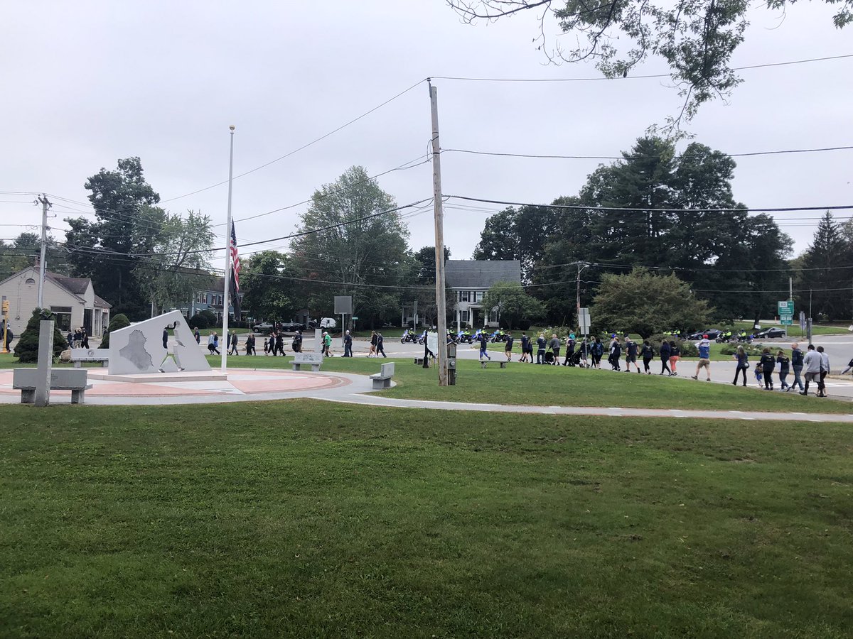 NEMLECInc's tweet photo. Scenes from today’s #JimmyFundWalk in honor of @PepperellPD Chief David Scott #Team14 - honored to have our fellow @NEMLEC Chiefs join us https://t.co/p8TB7S89Sg