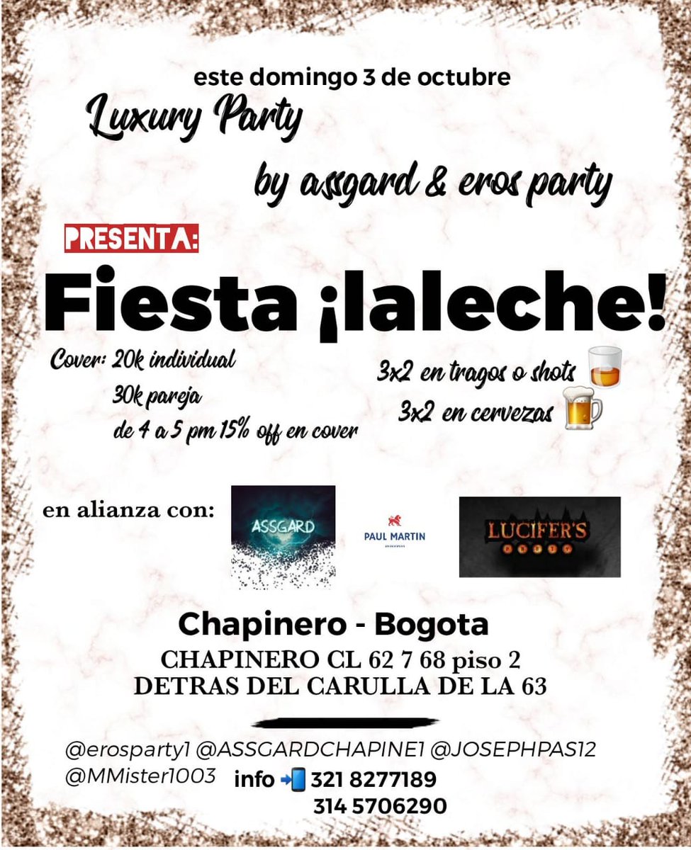sexoxobgta1's tweet photo. 💎 *LUXURY PARTY* 🍆💦🍑🤪😈 La Leche🐽💧💧💧🍭🍬👑
    Te esperamos hoy en CL 62 7 68 piso 2 @Erosparty1
                @josephpas12
                @MMister1003

🤳🏼 info: 3145706290
                3218277189

Sexo al maximo sin discriminacion. https://t.co/RUlMvlPS3q