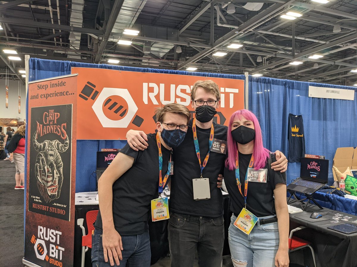 RustBitGames's tweet photo. Thank you SO MUCH to everyone at @originsgames + @TheGDEX. We got so much positive response about The #GripOfMadness! Stay tuned for future updates on our game 😄 https://t.co/MPMQTX3s3L