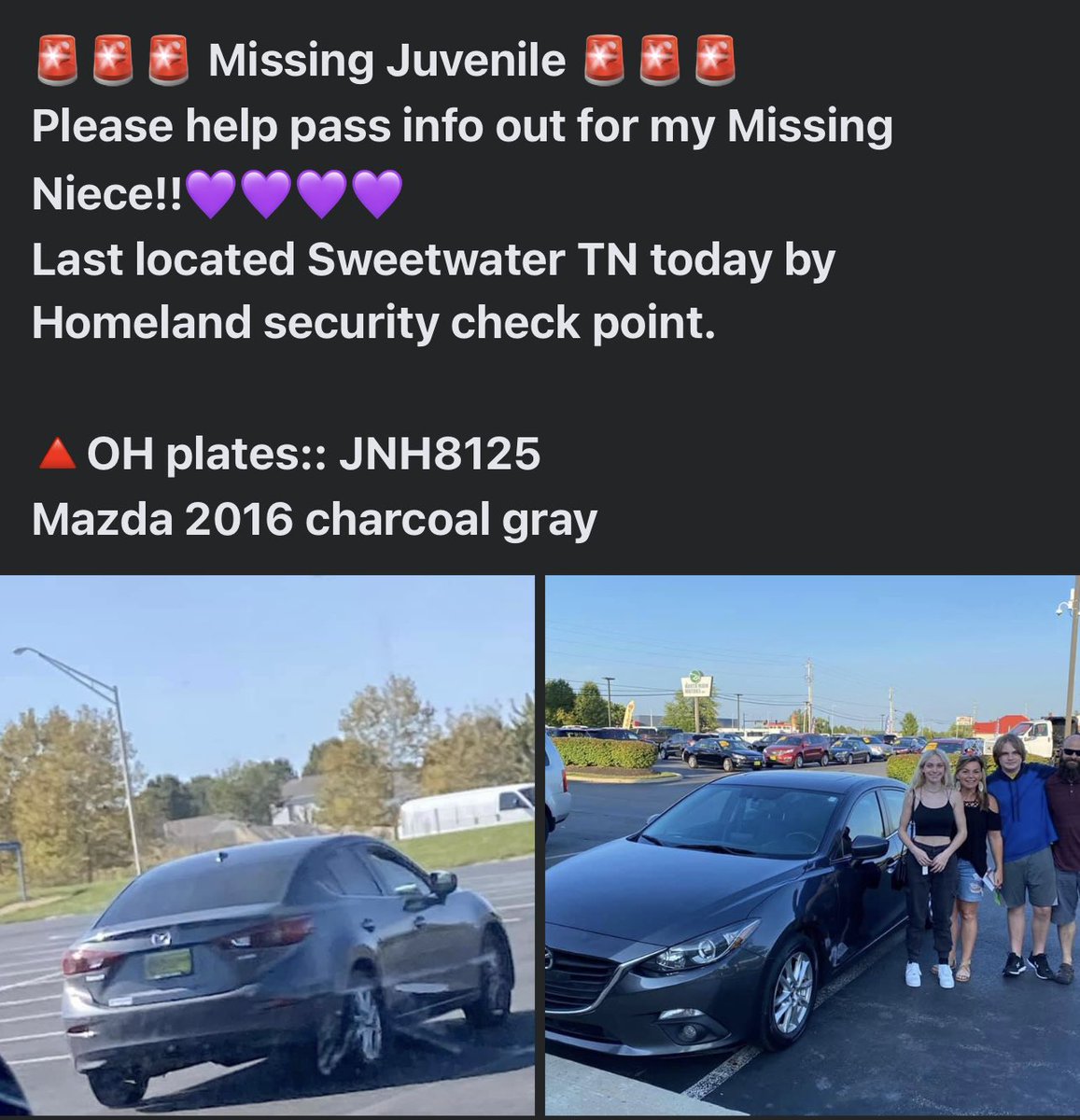 Please be on the lookout for one of my girls wrestlers. 😰Praying so hard for her family. 
Madison was last seen last night at 10:00 with her friend Rylan Ayers. Headed to Florida. 
If you have ANY INFORMATION please contact 
Marysville PD
Officer Curtis Wyckoff
(937) 645-7300