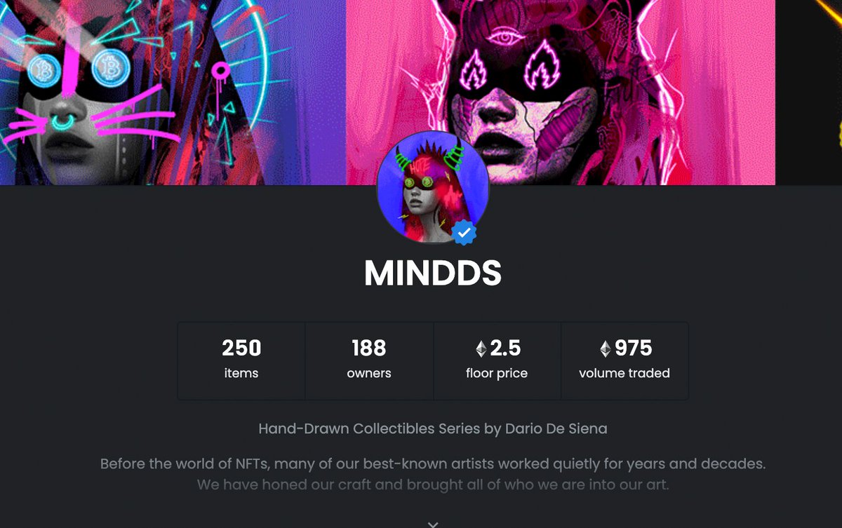 It's time to say thank you! ❤️🙏 I am speechless, happy, proud &amp; thankful for all the support over the last view months! This is just the beginning! Much love to all the supporters from the first day till now. <a href="/Mindds/">mindds</a> 
<a href="/opensea/">OpenSea</a> #NFTcollectibles