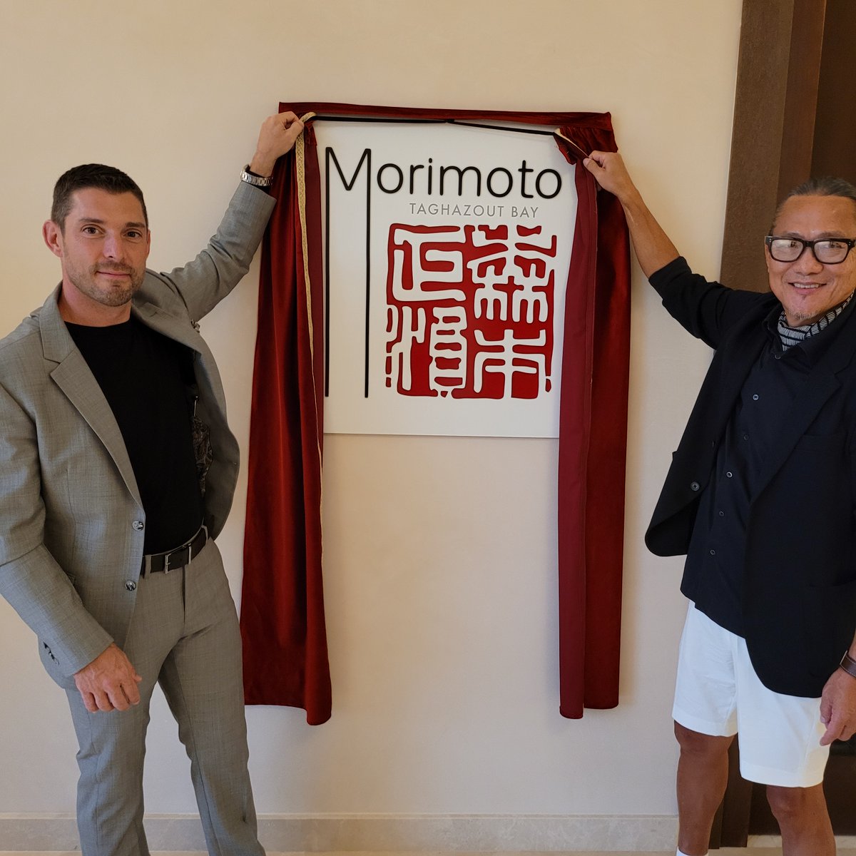 I'm very excited & honored to add a new restaurant to the Morimoto family! Please welcome @MorimotoTagBay at the @FairmontHotels in Morocco. We had our Grand Opening Party w/ a giant sushi roll for the attendees. My team looks forward to serving you soon!