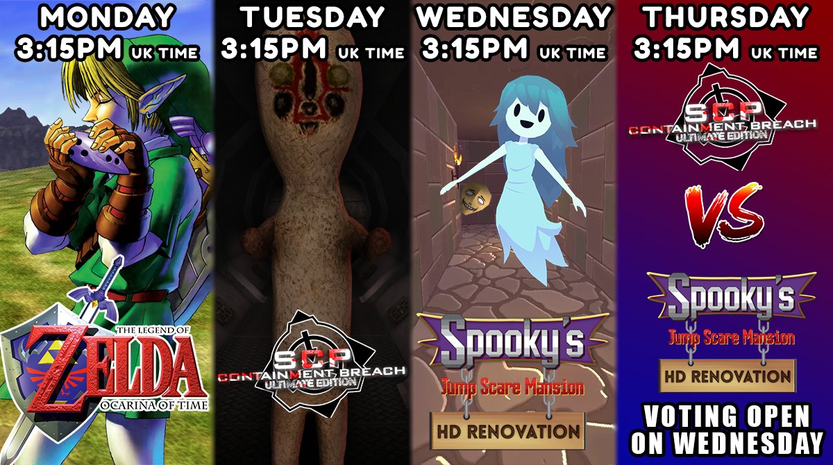 Smiffic on X: Schedule for the week, It's horror time! oh and OoT