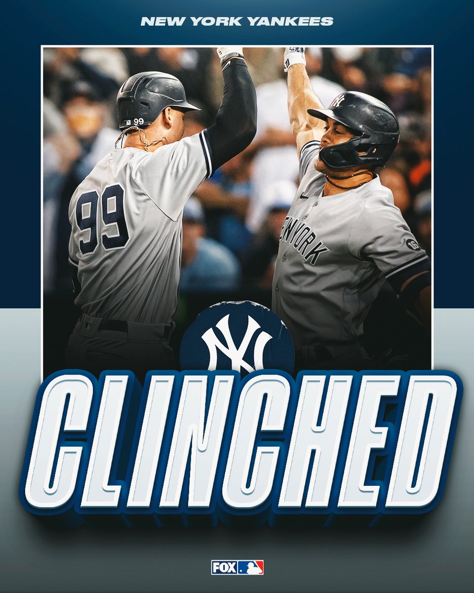THEY'RE IN

The <a href="/Yankees/">New York Yankees</a> have clinched a playoff spot!