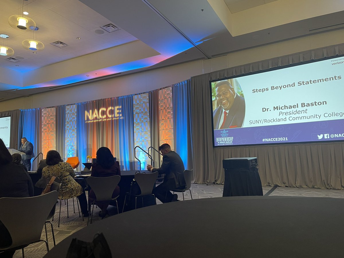 “To recognize you can pursue a passion with purpose, to be thoughtful about what’s possible - that’s what entrepreneurship is about at its core” love this thinking from <a href="/Dr_MBaston/">Dr. Michael Baston</a> #NACCE2021