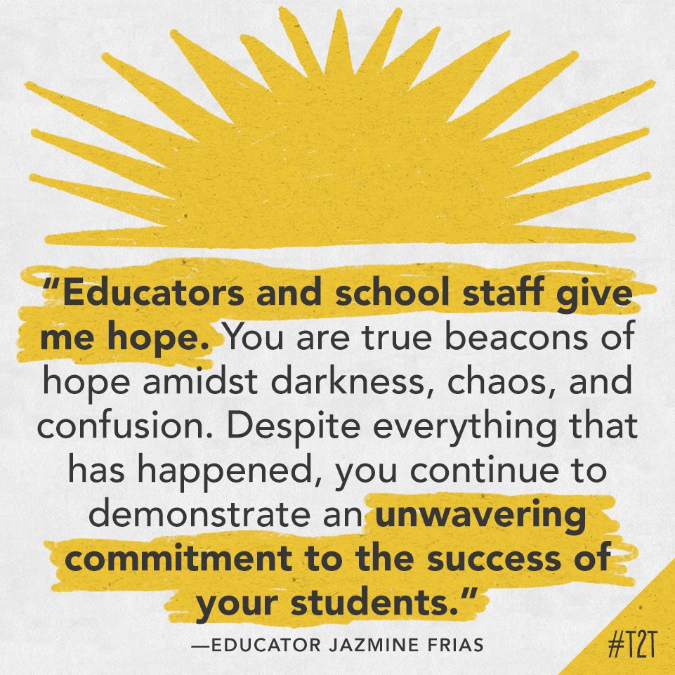 teacher2teacher's tweet photo. What gives you hope? ❤️

(Wisdom via educator @JazmineLFrias) #TeacherHeart #HeartWork #LoveTeaching https://t.co/zKsgwPVuEp