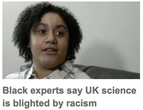 pwstaten's tweet photo. @BBCNews How about, "Experts say UK science blighted by racism." https://t.co/kL7cBVFm7T