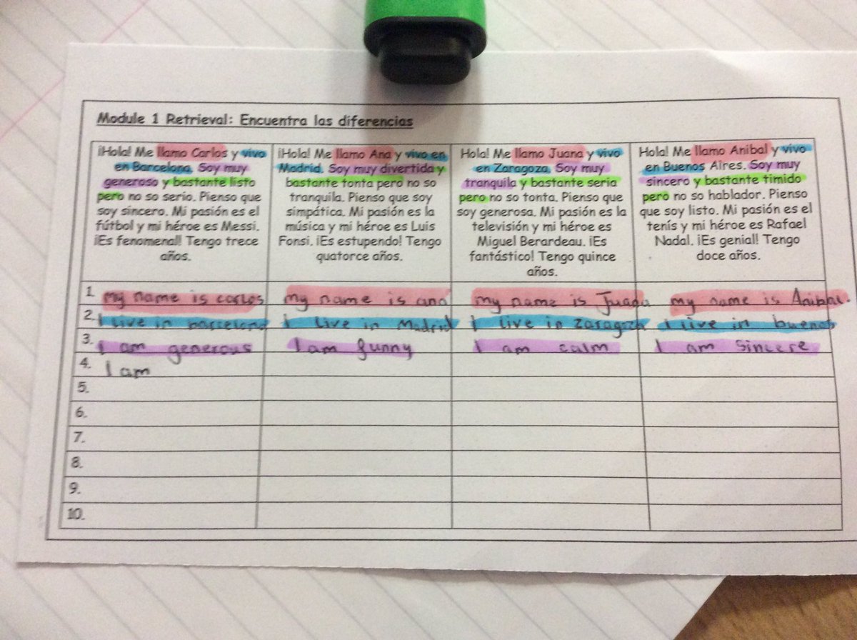 MFLOLCHS's tweet photo. Had to try out this ‘Spot the difference’ idea from @atantot - here are Year 8 Spanish having a go at it! 🇪🇸👍🏻🕵🏻‍♂️ #olchsmfl #mfltwitterati #mflretrieval #mfllessons #spanishlessons https://t.co/dJQwmNxYpO