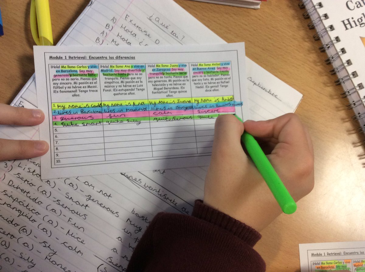 MFLOLCHS's tweet photo. Had to try out this ‘Spot the difference’ idea from @atantot - here are Year 8 Spanish having a go at it! 🇪🇸👍🏻🕵🏻‍♂️ #olchsmfl #mfltwitterati #mflretrieval #mfllessons #spanishlessons https://t.co/dJQwmNxYpO