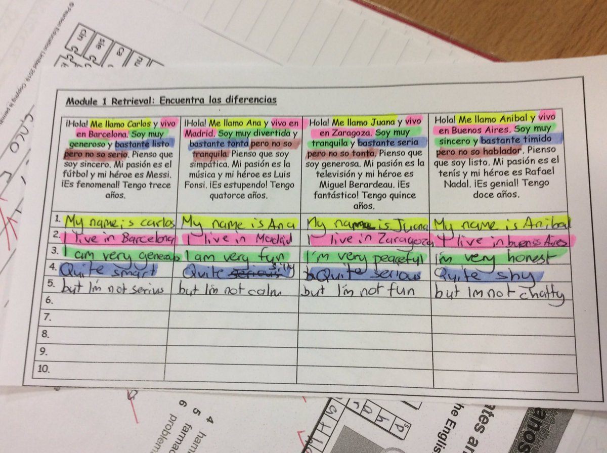MFLOLCHS's tweet photo. Had to try out this ‘Spot the difference’ idea from @atantot - here are Year 8 Spanish having a go at it! 🇪🇸👍🏻🕵🏻‍♂️ #olchsmfl #mfltwitterati #mflretrieval #mfllessons #spanishlessons https://t.co/dJQwmNxYpO