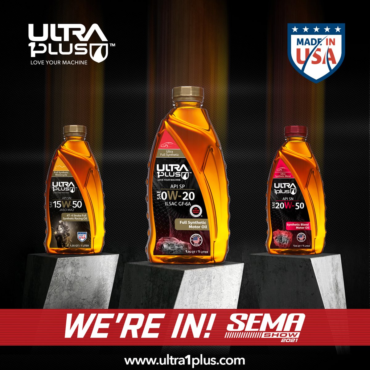 We're in @semashow 2021! Don't miss out!!

This year's #SEMA Show is on and WE'RE IN!!! 🙌🏻🔥

#Ultra1Plus #U1P #USA #MadeInUSA  #LoveYourMachine #Distribution #MotorOil #MotorOilDistributor #SemaShow #SEMA2021 #EngineOilChange #EngineOilSupplier #lasvegasconventioncenter