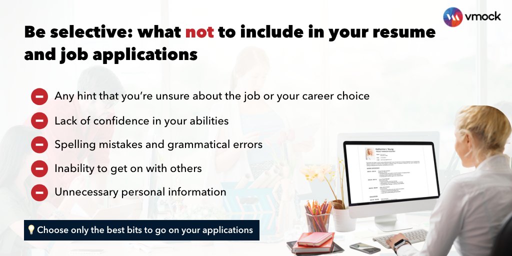 While creating a #resume or a #job application, what you choose to leave off your application is as significant as what you include. Here are the top 5 'no-nos' you should avoid including in your resume. #ResumeTips #CareerAdvice