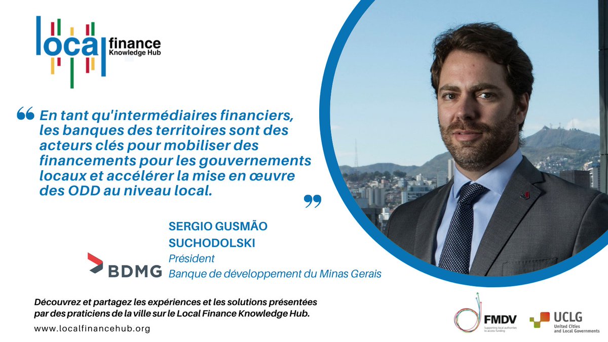 Découvrez le rôle des banques des territoires pour financer une transition urbaine et territoriale  durable.

Regardez l'entretien de Sergio Gusmão Suchodolski, président de <a href="/BancoBDMG/">Banco BDMG</a> sur le #LocalFinanceKnowledgeHub.

👉 tinyurl.com/2bs8tz5s
