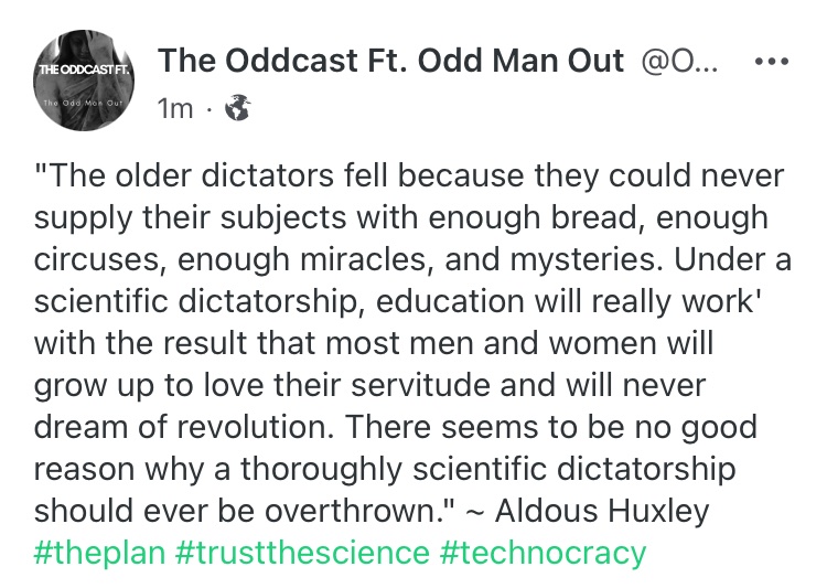 _theoddmanout's tweet image. #TrustTheScience #technocracy #breadandcircus