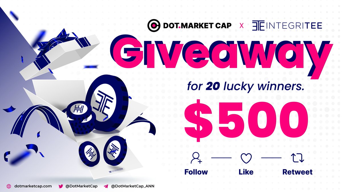 Are you ready for the BIG thing coming?

1. Follow <a href="/integri_t_e_e/">Integritee Network</a> &amp; <a href="/DotMarketCap/">DotMarketCap</a>
2. Join t.me/Integritee_Off… &amp; t.me/DotMarketCap_A… 
3. Like &amp; Retweet with #IntegriteeMainnet #DotMarketCap $TEER to share the pool of $500

Time: Otc 18 - 25
