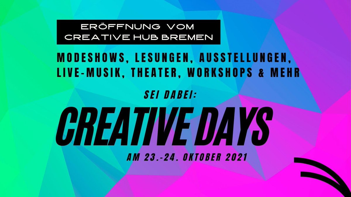 Am 23. Oktober feiert der Creative Hub Bremen seine Eröffnung mit einem tollen Programm, das die Vielfalt der Kreativszene Bremens zeigt! Literatur, Mode, Musik, Theater, Vernissage uvm. Um 10:00 geht es los im Kreativzentrum in der ehemaligen Hess-Klinik (Friedrich-Karl-Straße).