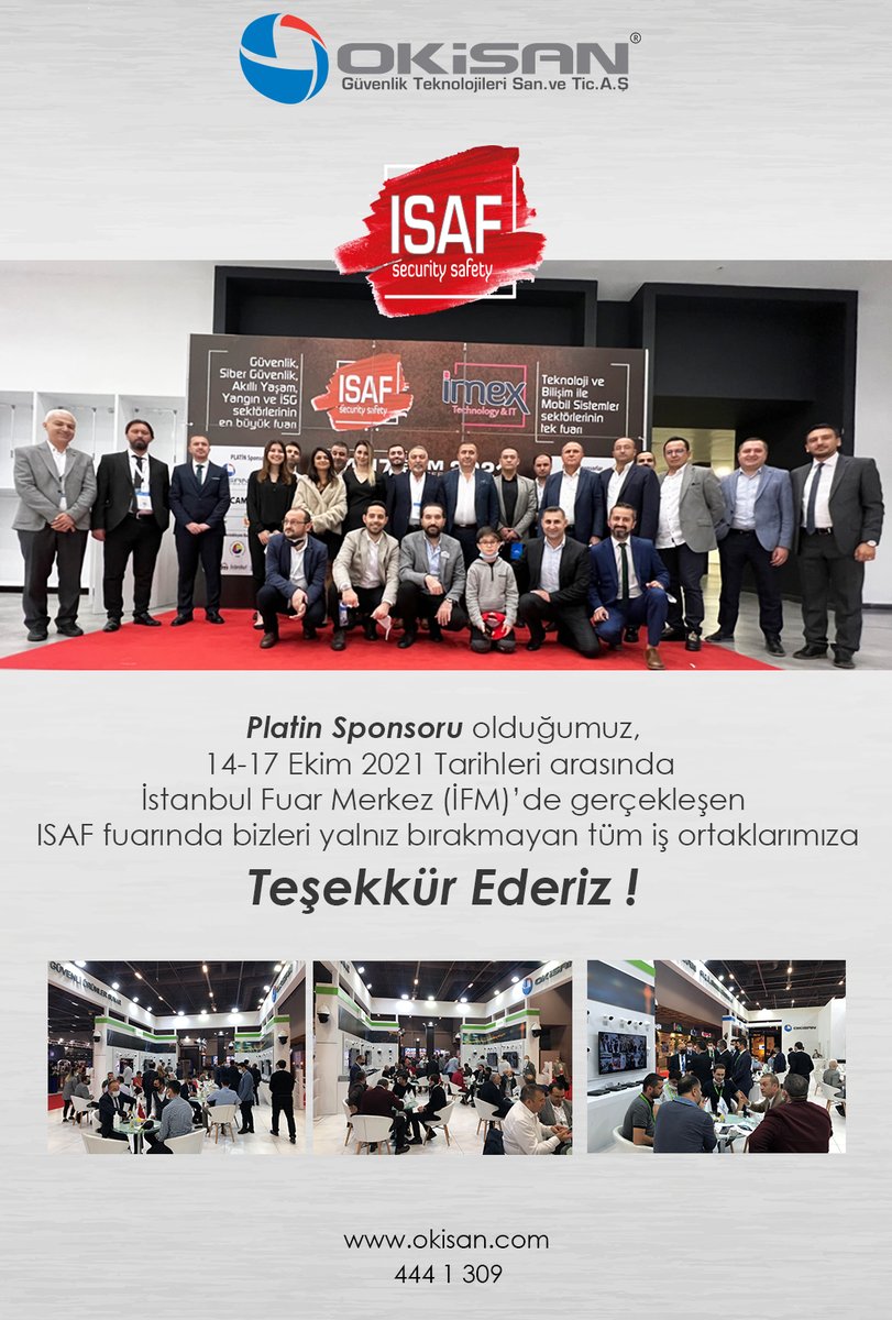 ISAF Fuarında Standımıza Katılımınızdan Dolayı Teşekkür Ederiz! 

#okisan #isaf #isaf2021 #isaffuarı