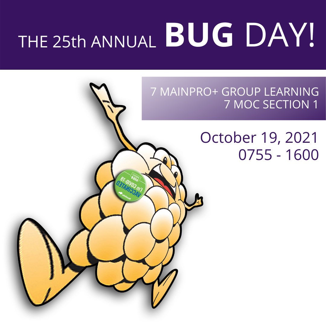 UManitobaCPD's tweet photo. The 25th Annual Bug Day is happening tomorrow! Register now for this free, online, and accredited course https://t.co/R2BRdtMP7Q #hscBugDay https://t.co/IwlvqtNMX3