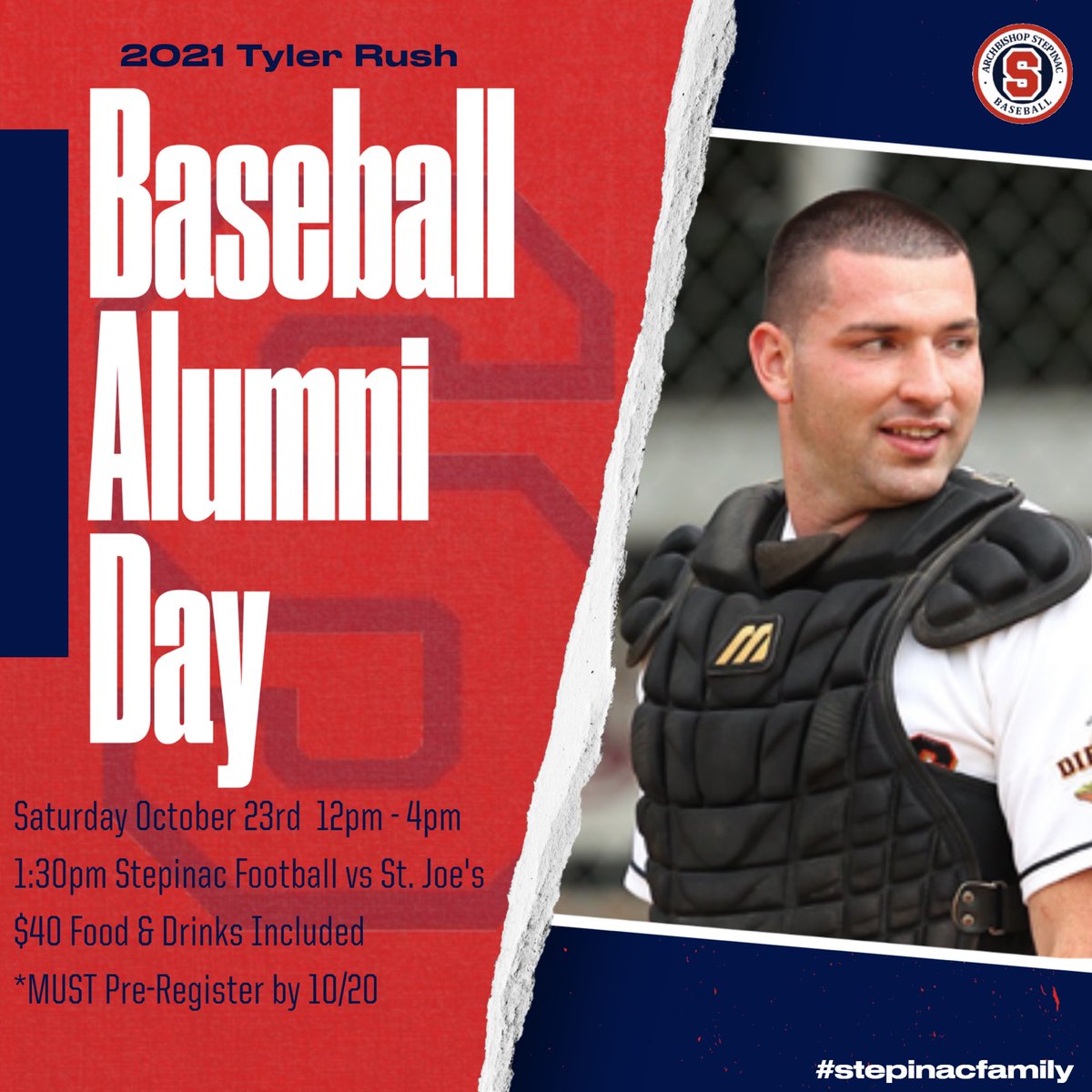 Step_Baseball's tweet photo. 🚨Stepinac Baseball Alumni🚨
Join us this Saturday! Register now!
https://t.co/G0T0uI11Uo
#stepinacfamily #TR31
@StepinacSports @StepinacHS @StepinacAlumni https://t.co/xbADySrsxL