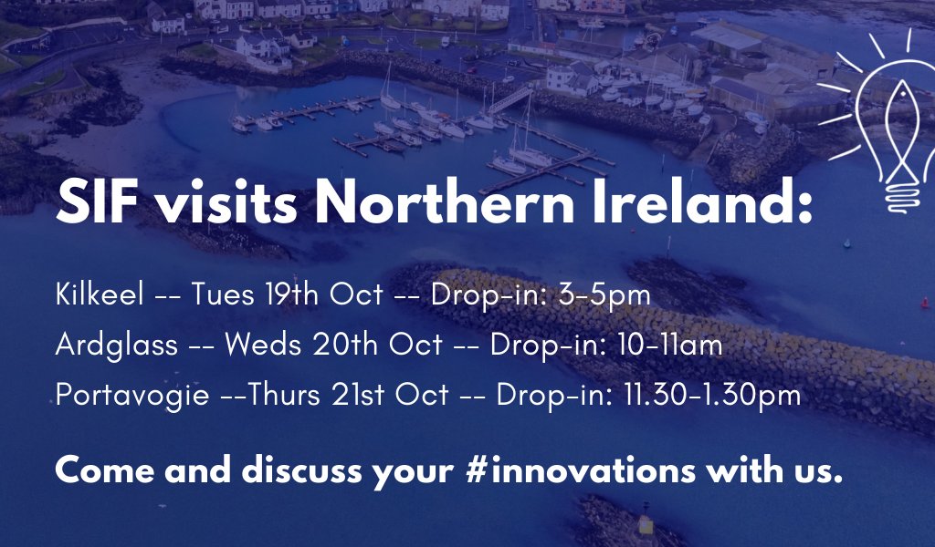 The SIF comms team is coming to Northern Ireland! From Tues-Thurs this week, we'll be visiting the southern harbours of NI, promoting opportunities available under Call 3. We’re looking to engage w PO members, #scientists, processors & #aquaculture operatives. Come & say hello.