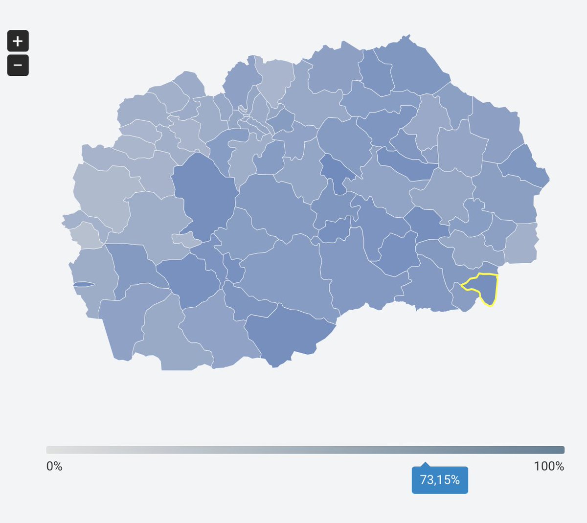 Мизерната излезност од 30-40% во чисто шиптарските општини, во споредба со 60-70% во чисто каурските, покажува колкаво огромно нерезидентно население таму фигурира на изборниот список