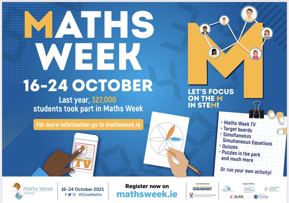 We are celebrating Maths Week Ireland 2021 this week 🙌🏼 Let’s focus on the M in STEM! ➕✖️➗➖#MathsWeek2021 #mathsweekireland #focusontheminstem <a href="/SaintMarysDerry/">St Mary's College</a> <a href="/mathsweek/">Maths Week Ireland</a>