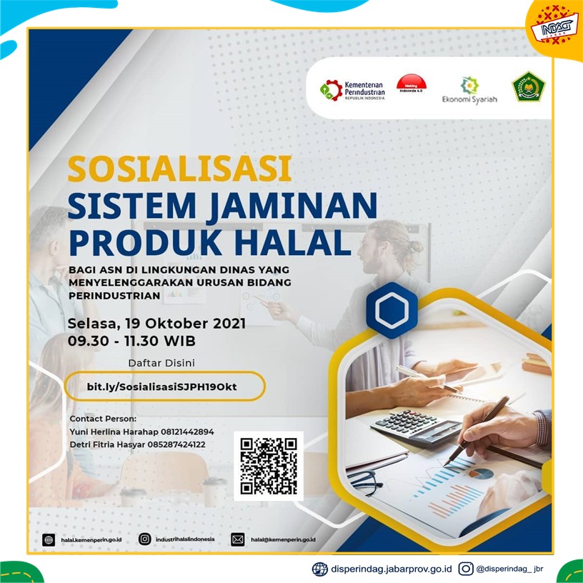Sampurasun, dulur 😎

Dalam rangka mewujudkan Indonesia sebagai produsen halal terbesar dunia, Pusat Pemberdayaan Industri Halal Kementerian Perindustrian akan menyelenggarakan Sosialisasi Sistem Jaminan Produk Halal bagi ASN.

Link registrasi : bit.ly/SosialisasiSJP…