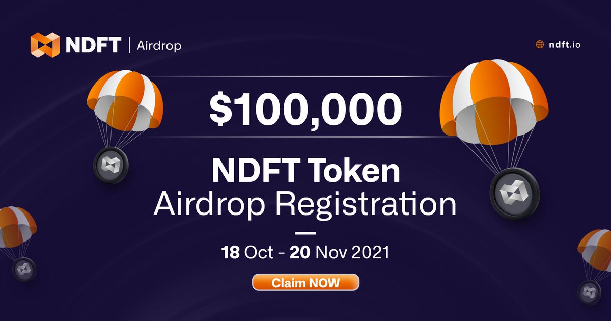 Ndft_Official's tweet image. 📢#NDFT Announcement !

🚀Token #Airdrop Event for💰 $100000  | Claim Now

📅 End Date: 20.11.2021 

Go to airdrop page 🌐 sweepwidget.com/view/36432-4h5…

🔹Don't forget to complete all task

#BSC #Binance #Swap #DeFi #NFTs #staking #Yieldfarming #wallet #cryptocurrency #USDT #Airdrops