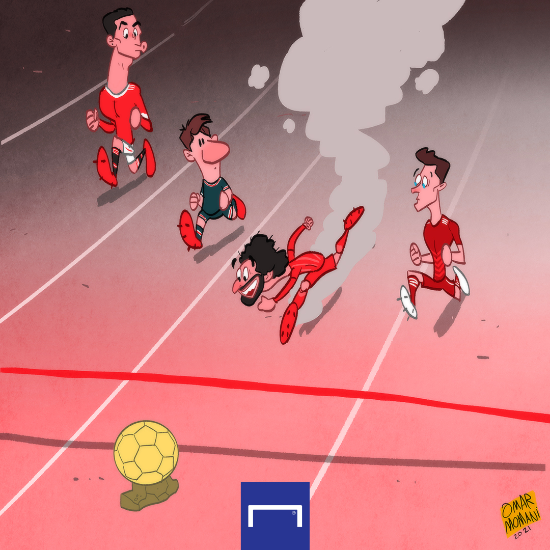 goal's tweet photo. The race for the Ballon d'Or is 𝒐𝒏 🏎 https://t.co/oOZgNHcjma