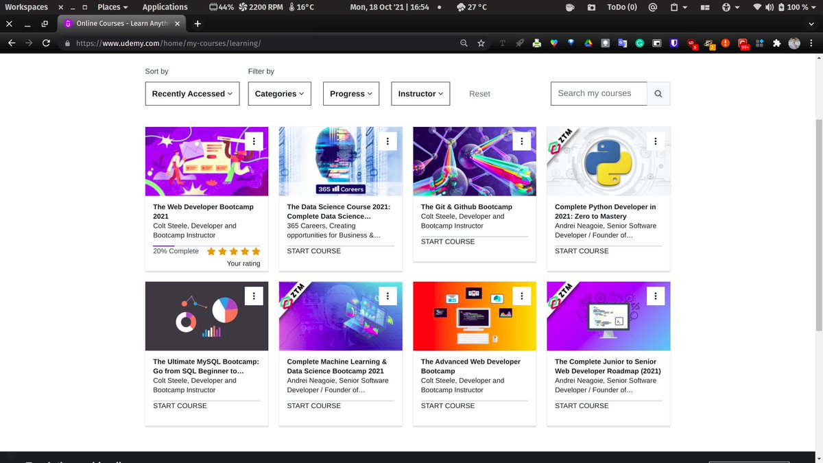 CraftomeCJ's tweet photo. Oh no... at age 47... I am addicted to programming😅
My learning path for season 21/22. Press❤️ to support. Thank you🤗️
#CodeNewbies
#udemy
#freeCodeCamp
#LearnToCode
#DEVCommunity
#100DaysOfCode
#zerotomastery
#devafter40 https://t.co/AuSMGK2RIF