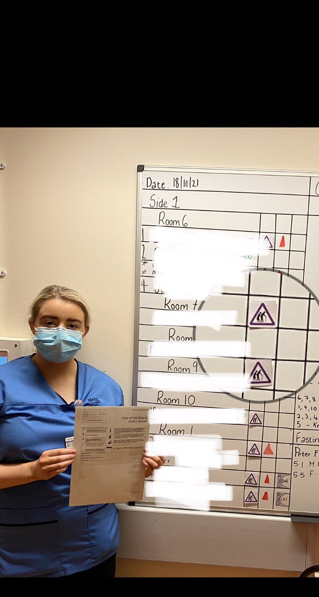 TMcCafferty79's tweet photo. I designed Frailty Positive markers for our frail orthopaedics patients. This is to ensure frail patients are identified at a glance on our admissions board #frailtypositive @louisemcgintyxx @corinne_barrett @DMurrayMSK https://t.co/mV2uLb2P5V
