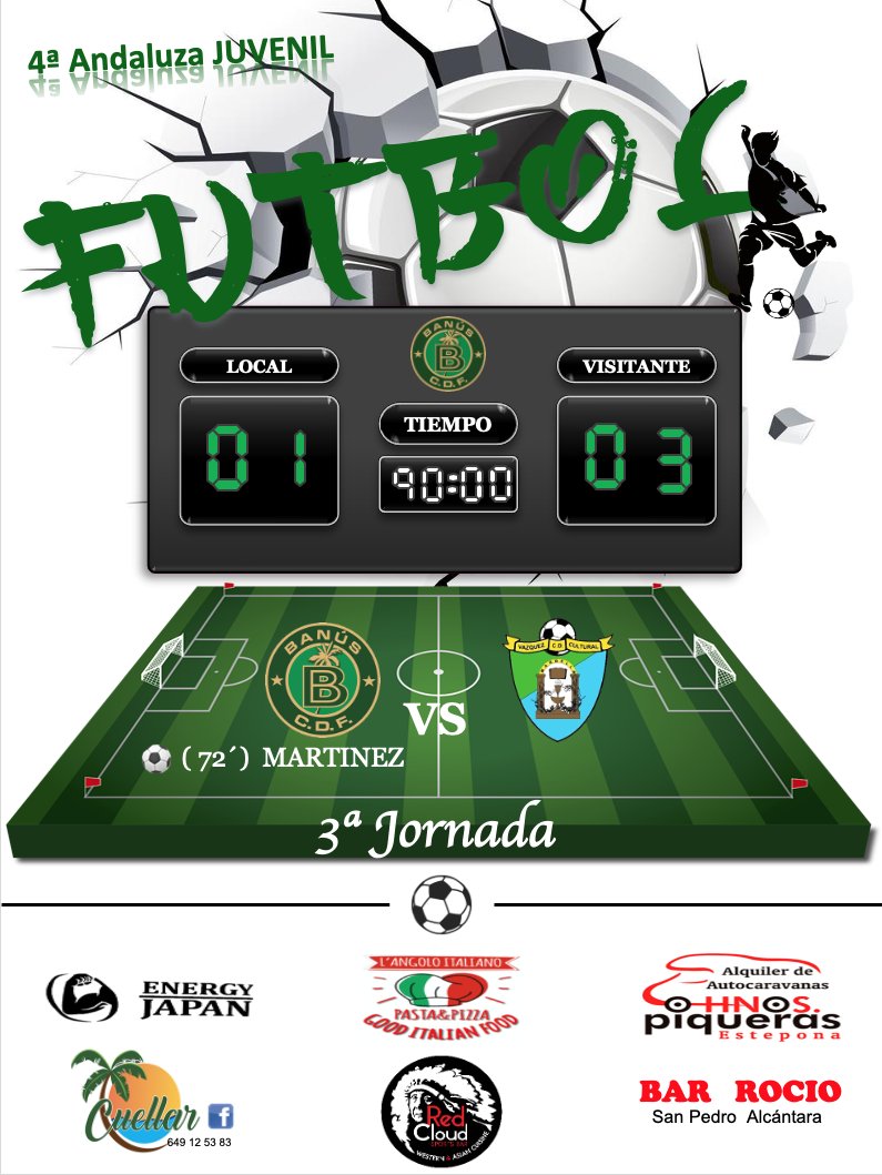 JosePascualgon3's tweet photo. 💥 RESULTADOS DE NUESTROS EQUIPOS DE ESTE FIN DE SEMANA 16 - 17 / 10 / 2021💥
⚽ SENIOR
⚽ JUVENIL
⚽ CADETE
💚🖤 ‼️‼️ VAMOS C.D.F. BANÚS ‼️‼️ 💚🖤
#uneteanustrafamilia
#corazoncdfbanús
#pasionporelfutbol
#Cdfbanus
#Cdfbanus
#Clubdeportivofútbolbanús https://t.co/hsdaPTsPWP