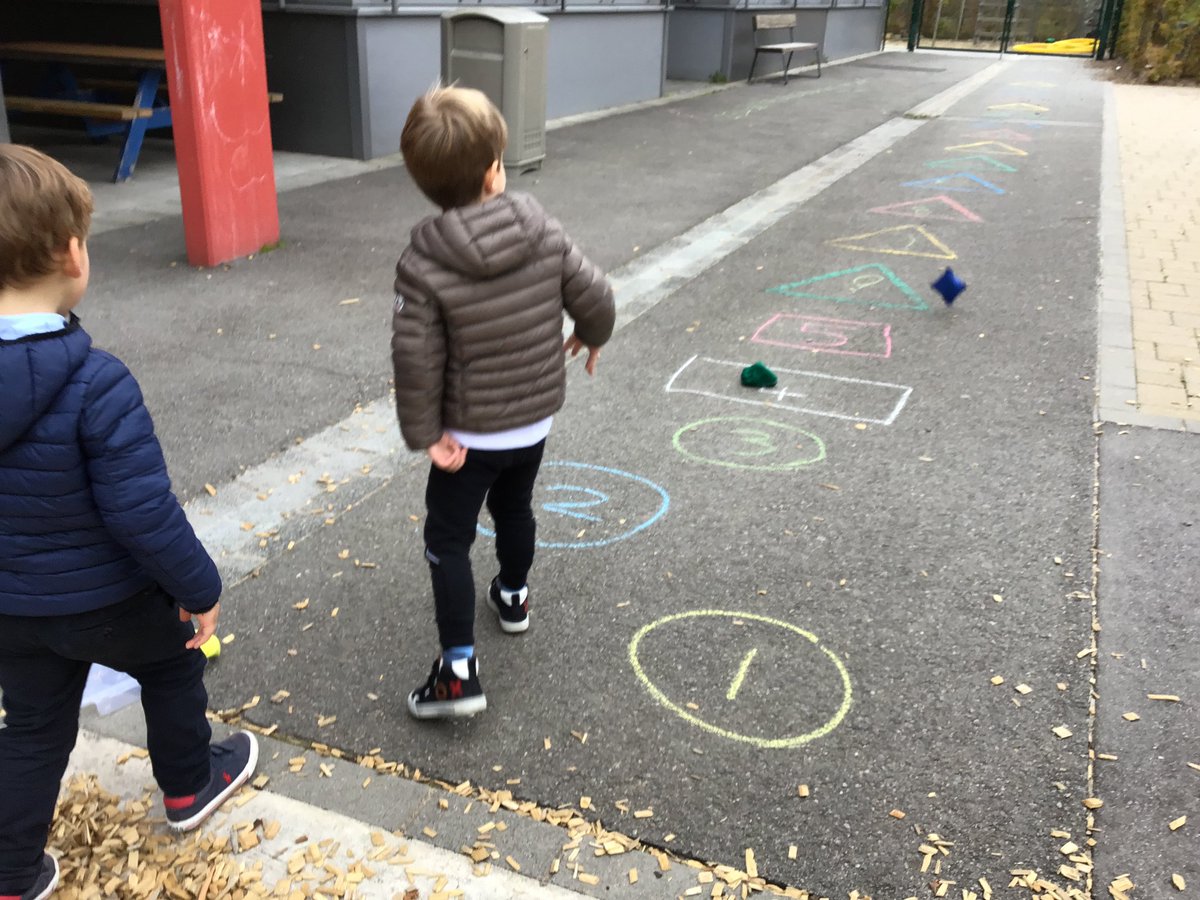 Chalk + beanbags = lots of maths! 

Ss added numbers to targets, used tally lines, discussed writing, reading and recording numbers and recounted the tally lines to find out their score. 

#EYFS #EYmatters #EYtagteam #EYtalking #EYshare #eymaths