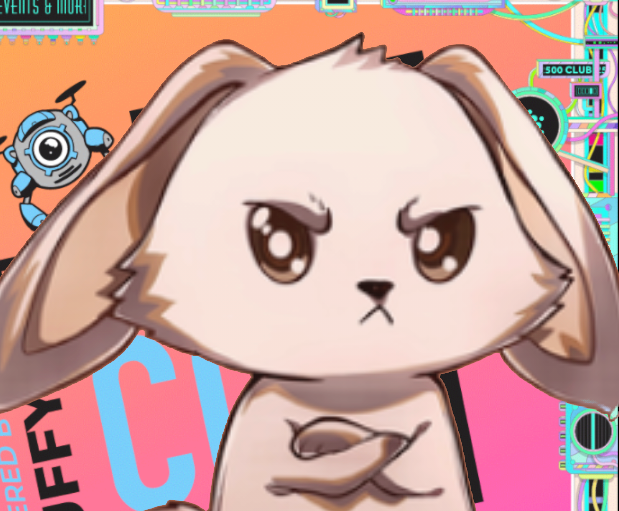bluerbot's tweet photo. exhausted from weekend #cnft drops? 🛋️don't get to comfortable. #grumpybunny is dropping by Thursday with #halloweencnfts. stay happy! 🙁 https://t.co/KO5VikXLyQ